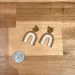 Gold/Brown/Cream Arch Earrings